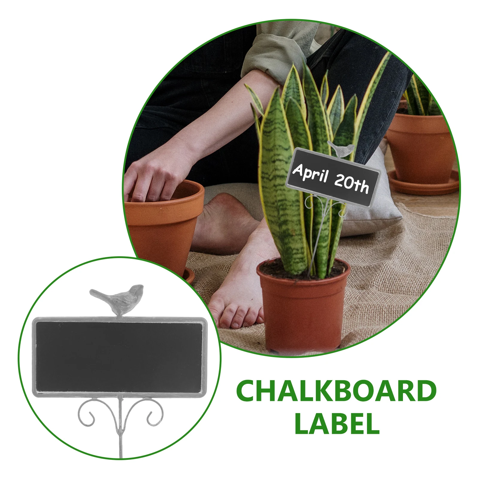 

Label Wrought Iron Blackboard Flower Insert Plants Planting Marker for Identification