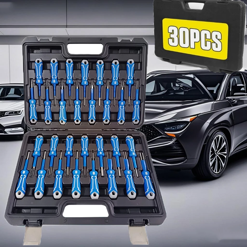 

Terminal Removal Tool Kit，For Replaces Universal Vehicle Wire Harness Pin Connector Release Tool Set(30 PCS)