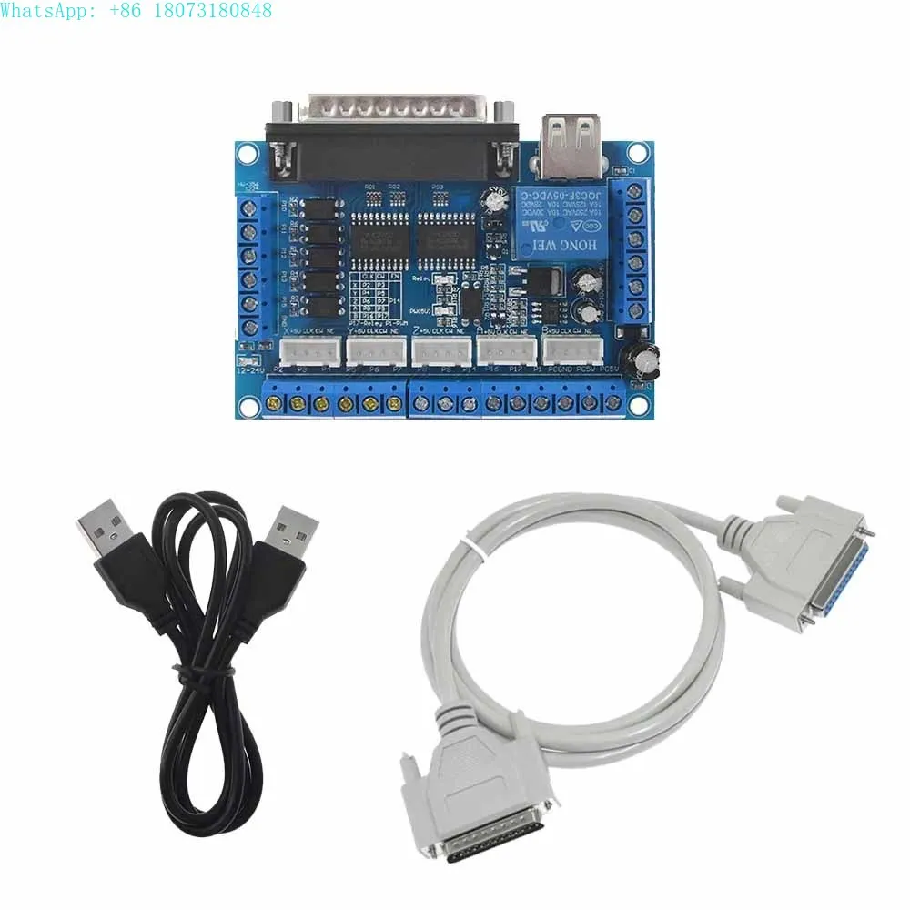 

MACH3 Interface Board CNC 5 Axis With Optocoupler Adapter USB Cable For Nema17 Stepper Motor Driver MACH3 Parallel Port Control