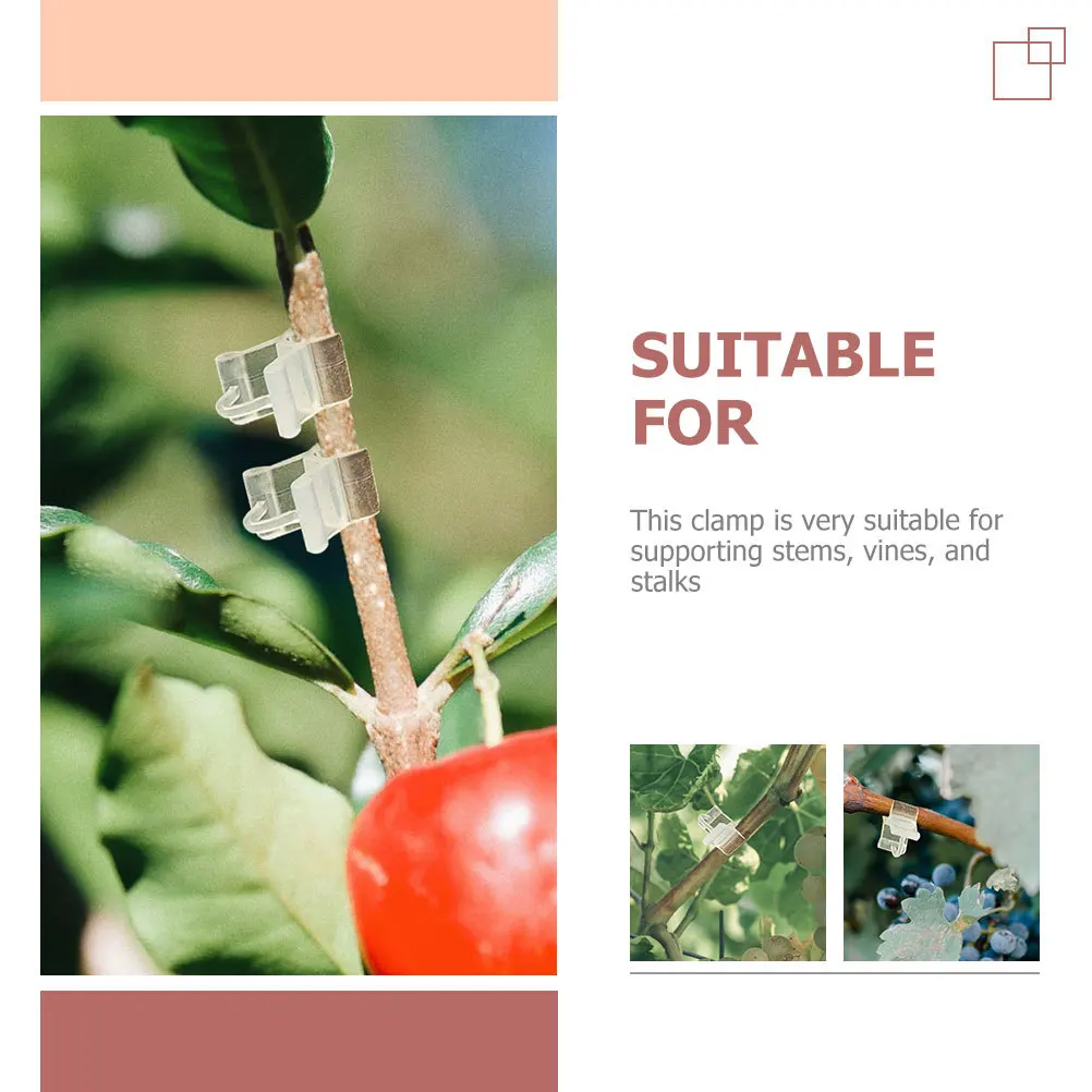 

100Pcs Plant Grafting Clip Plastic Durable Garden Clamp for Stem Support and Plant Growth Fixing Plants Support Clamp