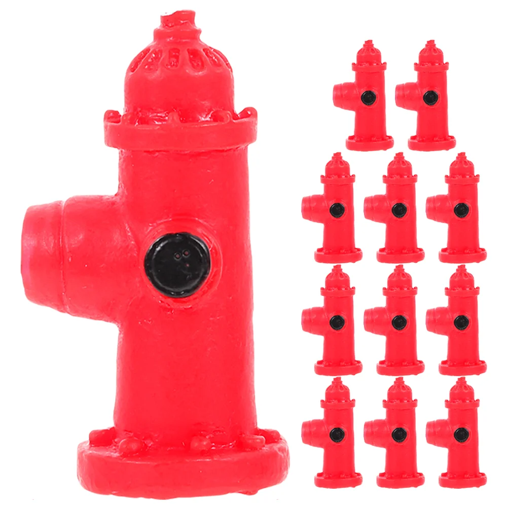 12 Pcs Micro Landscape Model Models Simulated Traffic Sign DIY Resin Crafts Fire Hydrant Decor Imitated Street Signs