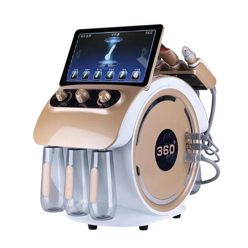 Jet d'oxygène multifonction 6 en 1, Machine faciale 360, élimination des points noirs, Hydrodermabrasion, rajeunissement de la peau, outil de beauté