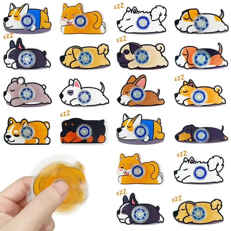 Cute Dog Fingertip Gyro Fidget Hand Spinners Fidget Sensory Gyro Toys Stress Relief Toys For Parties Favors Classroom Prizes