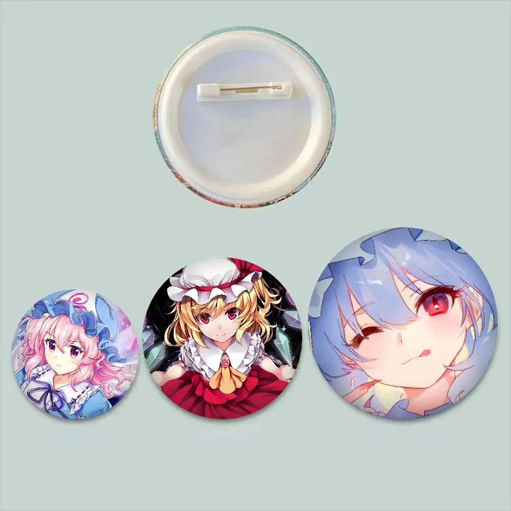 Anime T-Touhou Project Badges Peripheral Lapel Pins Tinplate Round Brooch For Shoulder Bag Accessories Souvenir Gifts