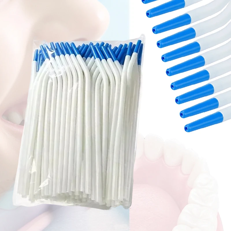100Pcs Dental Suction Disposable Tips Aspirator Tube Adaptor Clinic Dentist Surgical Tool