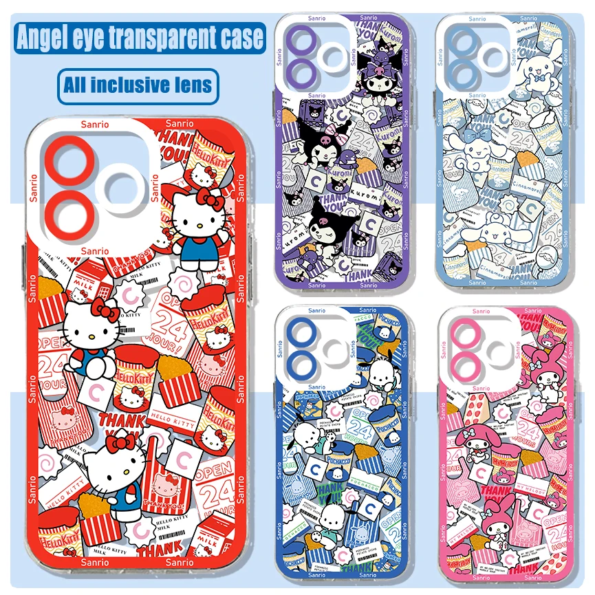 Sanrios Cinnamoroll Cute Phone Case For IPhone 16 15 14 13 12 11 Mini Pro Max X XR XSMax 7 8 Plus SE20 Transparent Cover