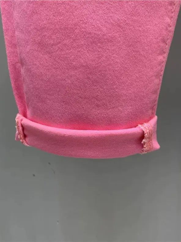 Pantalones vaqueros Harlan elásticos de algodón con cintura elástica Extra grande, pantalones vaqueros informales de cintura alta, pantalones vaqueros ajustados de nueve puntos para verano