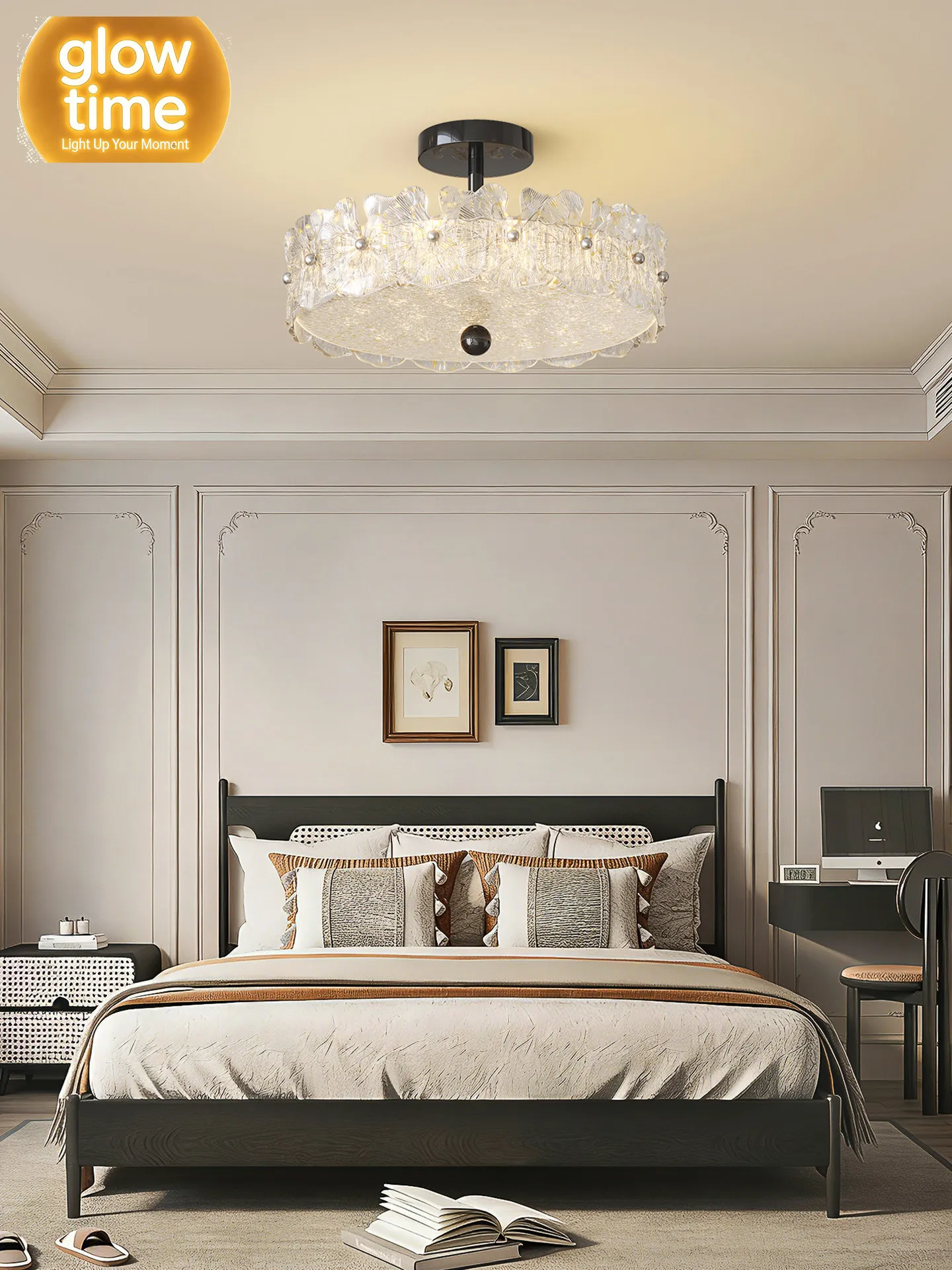 Bedroom  ceiling  2026 new Italian luxury lotus room  especially beautiful advanced master bedroom light