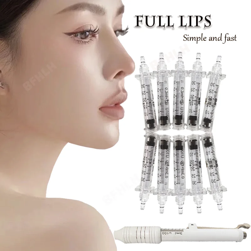 0,3 / 0,5 ml ampoule stérile jetable tête hydratante acide hyaluronique stylo pressurisé injecteur haute pression beauté