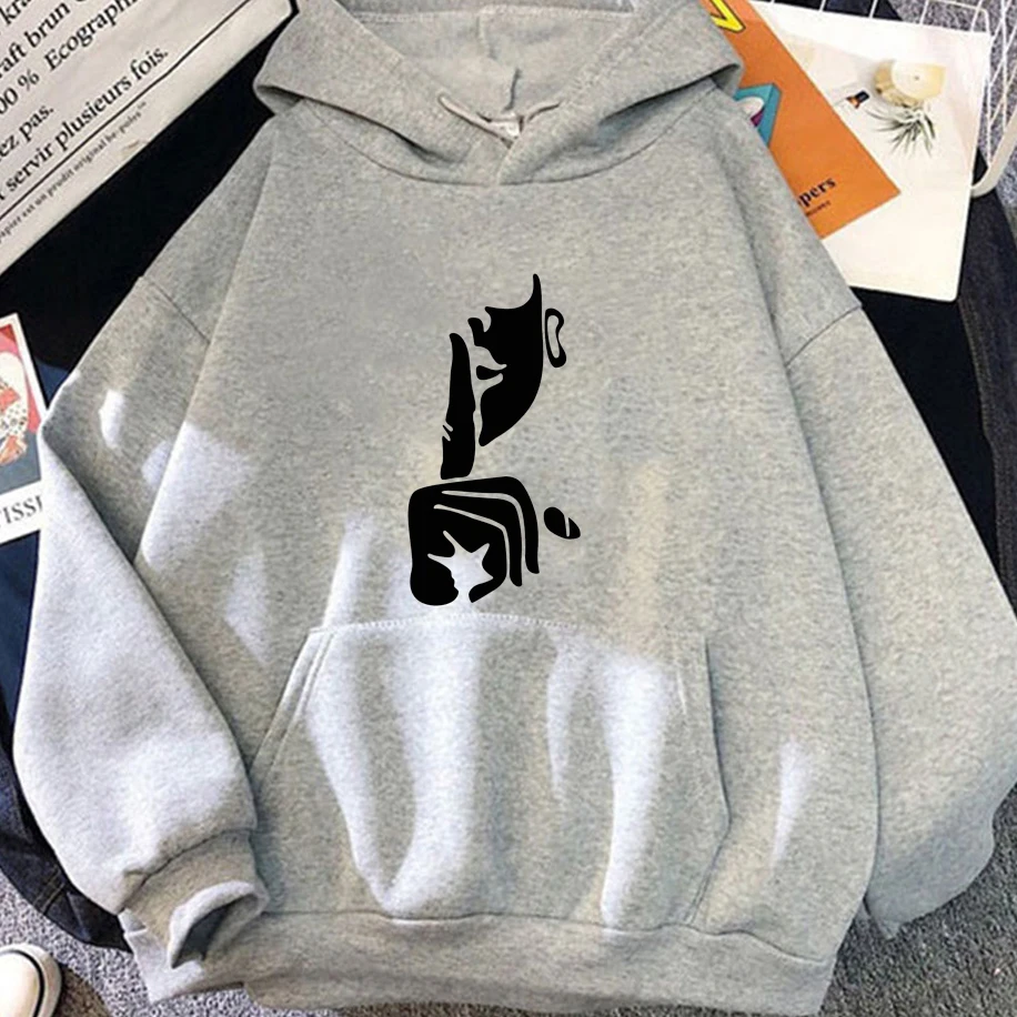 Gesture Design Shh Pattern Men Women Hoodie Street Fashion Breathable Creative Unisex Top Street Casual Oversized Loose Pullover
