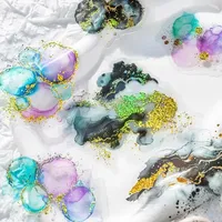 15pcs Watercolour Blazing Star Shadow Swoosh Foil Stamping Vintage Sticker Star Trail Series PET Handbook Material Scrapbook