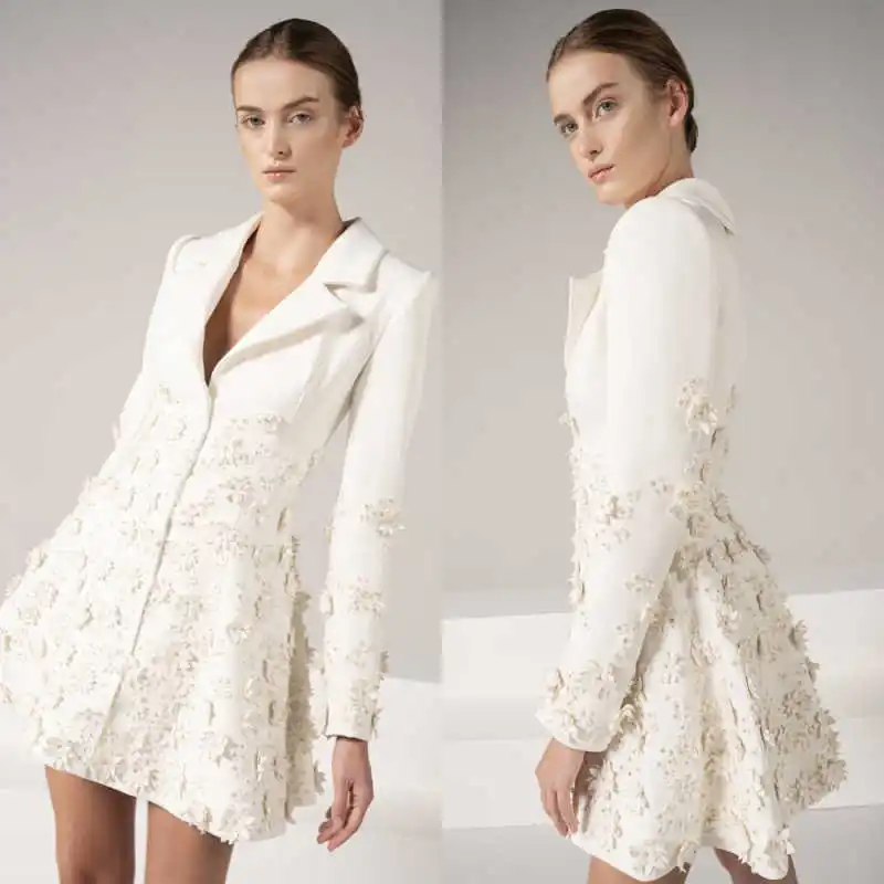 

Luxury Women Suits One Piece Blazer 3D Flowers Formal Office Ladies Work Jacket Customized Prom Wedding Guest Coat Outfit