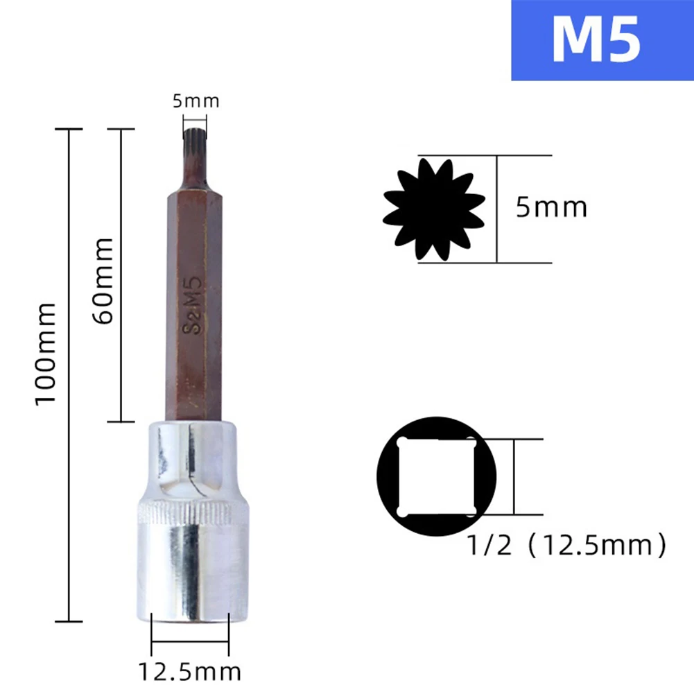 

1 2 Socket Adapter 12 Point Screwdriver Bit For 1 2 Electric Ratchet Wrench Home DIY Auto Parts Repair M5 M6 M8 M10