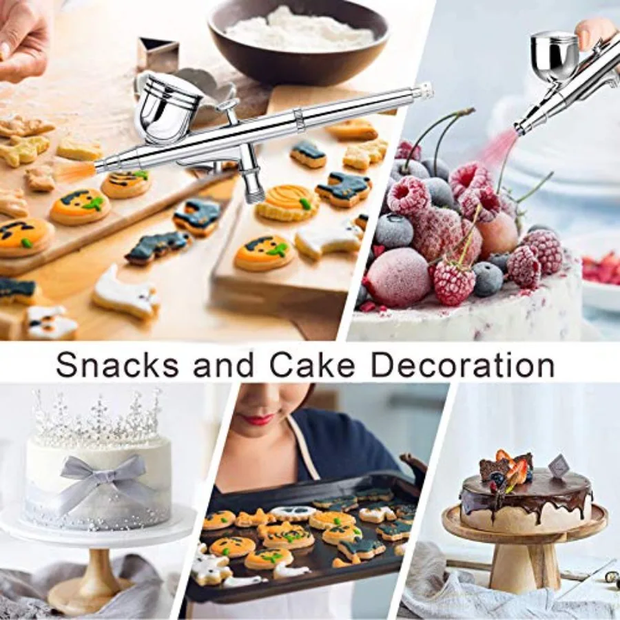 Kit de aerógrafo dualaction portátil com mini compressor de ar para pintura de arte de maquiagem, tatuagem, decoração de bolo, modo de spray de manicure