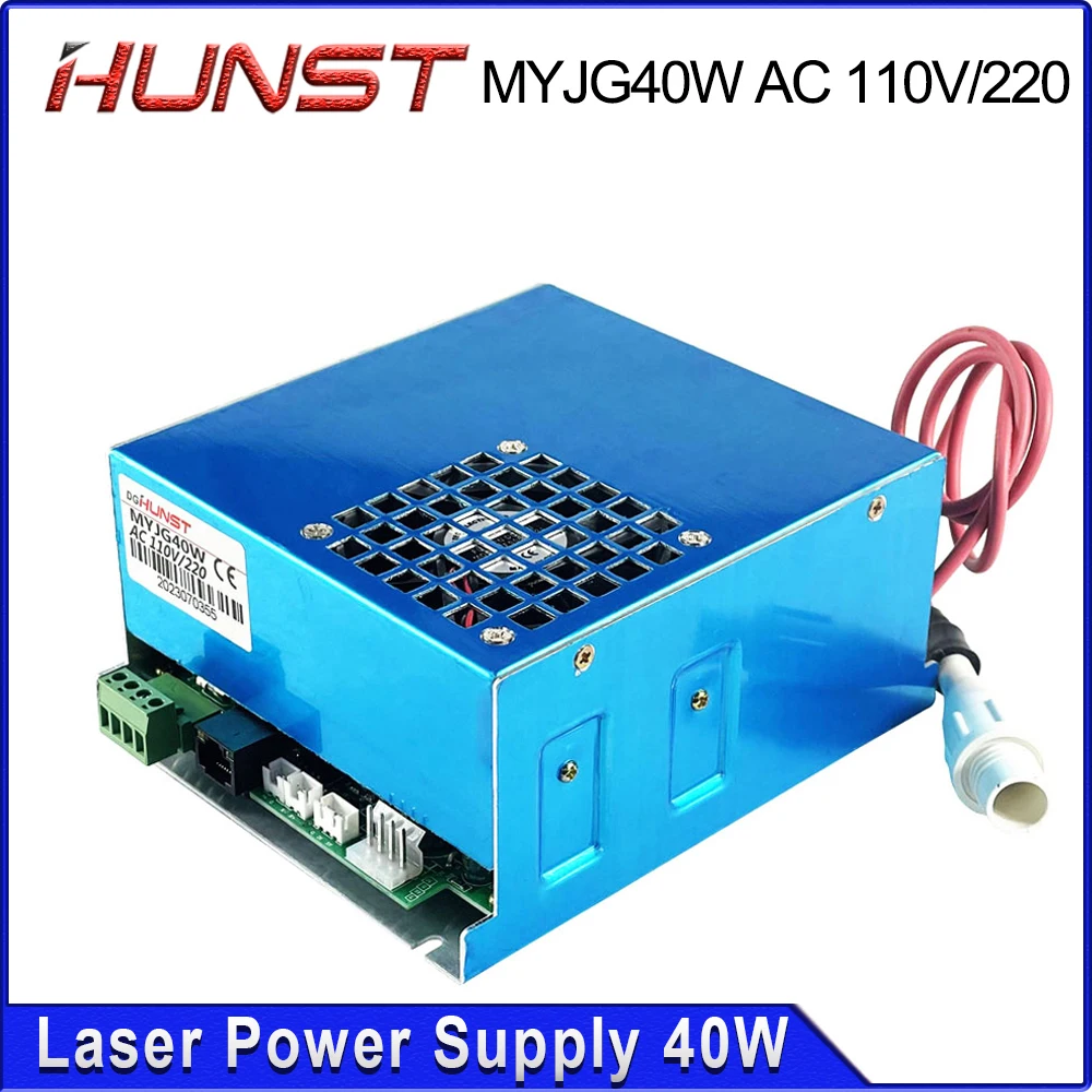 Huntt MYJG-40W CO2 Laser Power Generator 110V/220V with LCD Port Display Current for 40W Laser Engraver