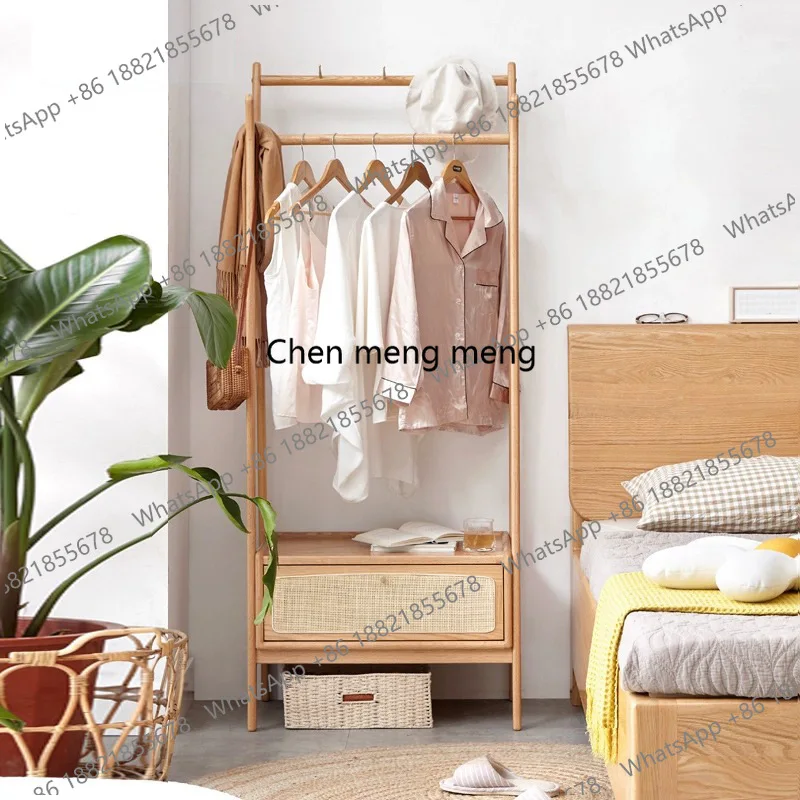 

solid wood coat rack Nordic home bedroom multi-functional clothes drying rod simple floor-to-ceiling storage and hanging clothes