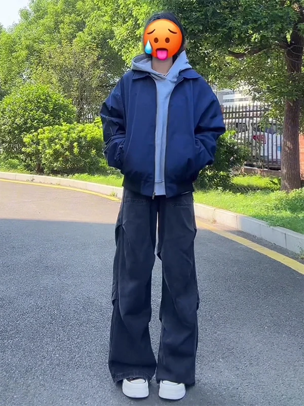 

Cleanfit ort American Sle Pilot Jaet Men's Faionable Baseball orm Collared Coat for Couples in Autumn Polyester F...