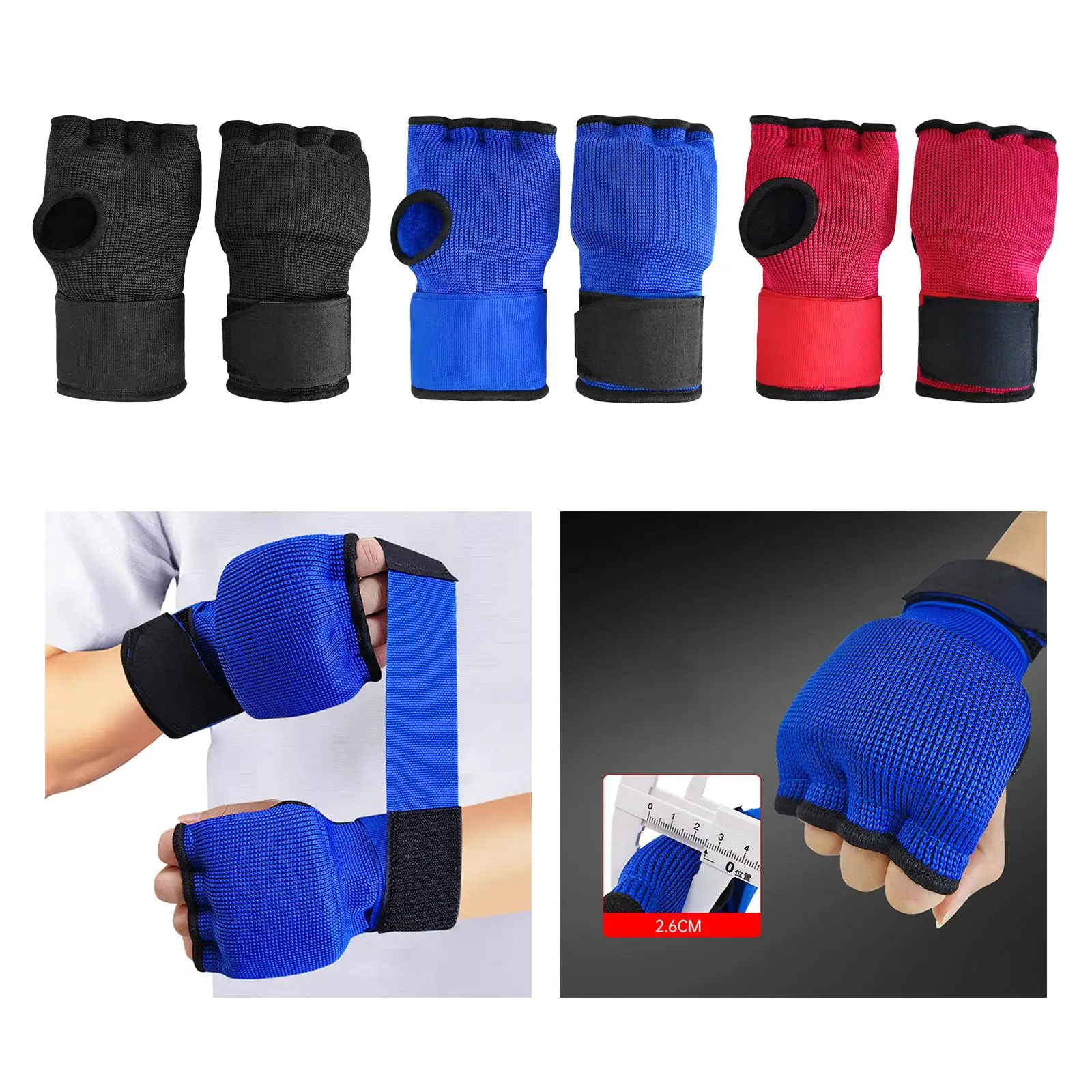 Boxing Inner Gloves Hand Wraps Half Finger Fitness Breathable Mitts Quick Wraps for Punching Karate Sports Martial Arts Mma