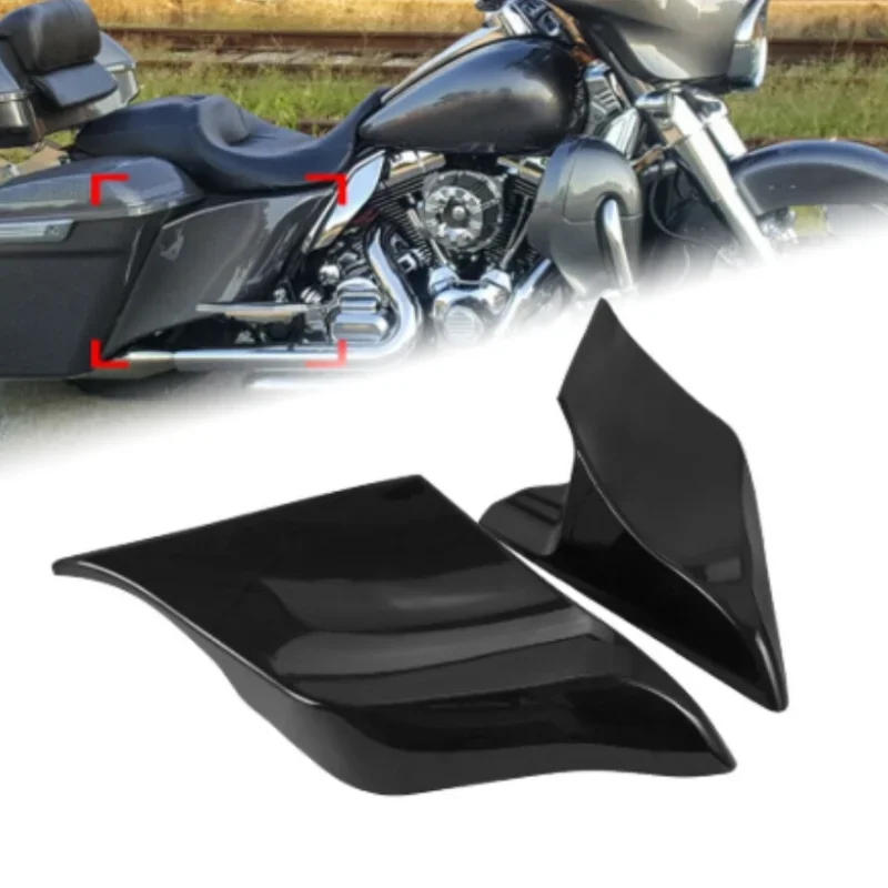 

2PCS Motorcycle Stretched Extended Side Cover Panel Matte Black/Gloss Black For Harley Touring Electra Road Glide 2014-2022