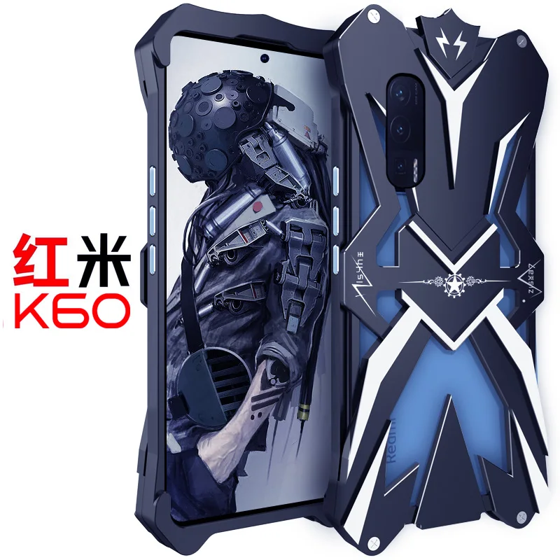 Metal Steel Machinery Series Cases Armor Aviation Bag For Xiaomi Redmi K40 K50 K60 Ultra Gaming Pro 5G Aluminum CASE Cover