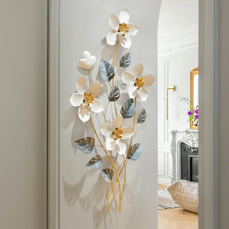 Creative Modern Simple Wrought Iron Flower Wall Pendant Decorative Entrance Grille Corridor Door Ornament
