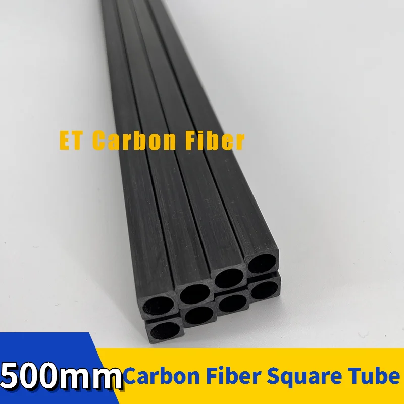 Carbon Fiber Square Tube Outer Diameter 1.7mm 2mm 2.5mm 3mm 4mm 5mm 6mm 8mm 10mm Length x 500mm