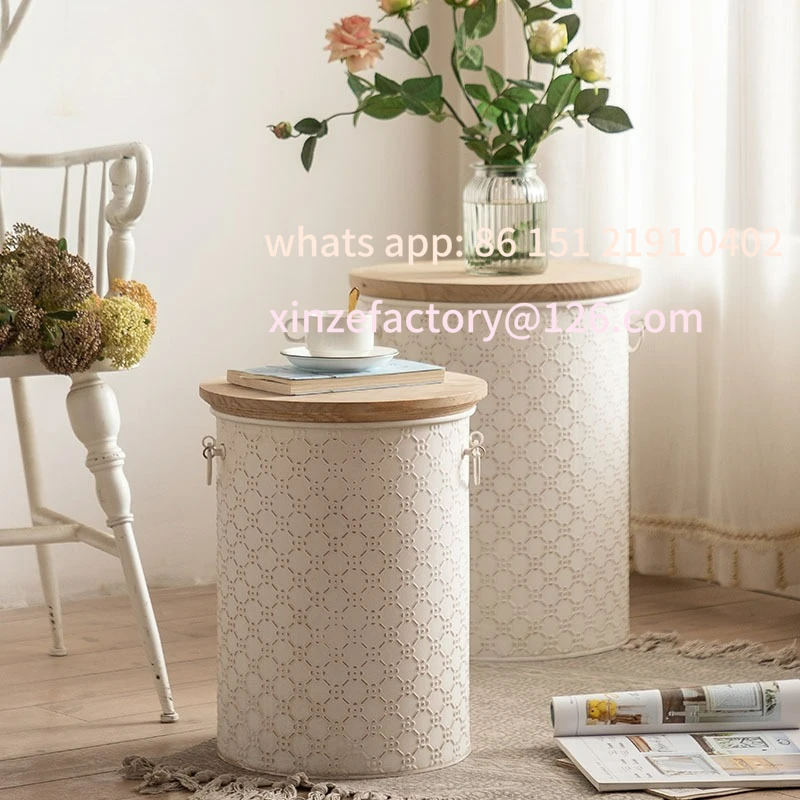 

Customizable Small apartment living room sofa side table, wabi sandy wind bedroom bedside table table