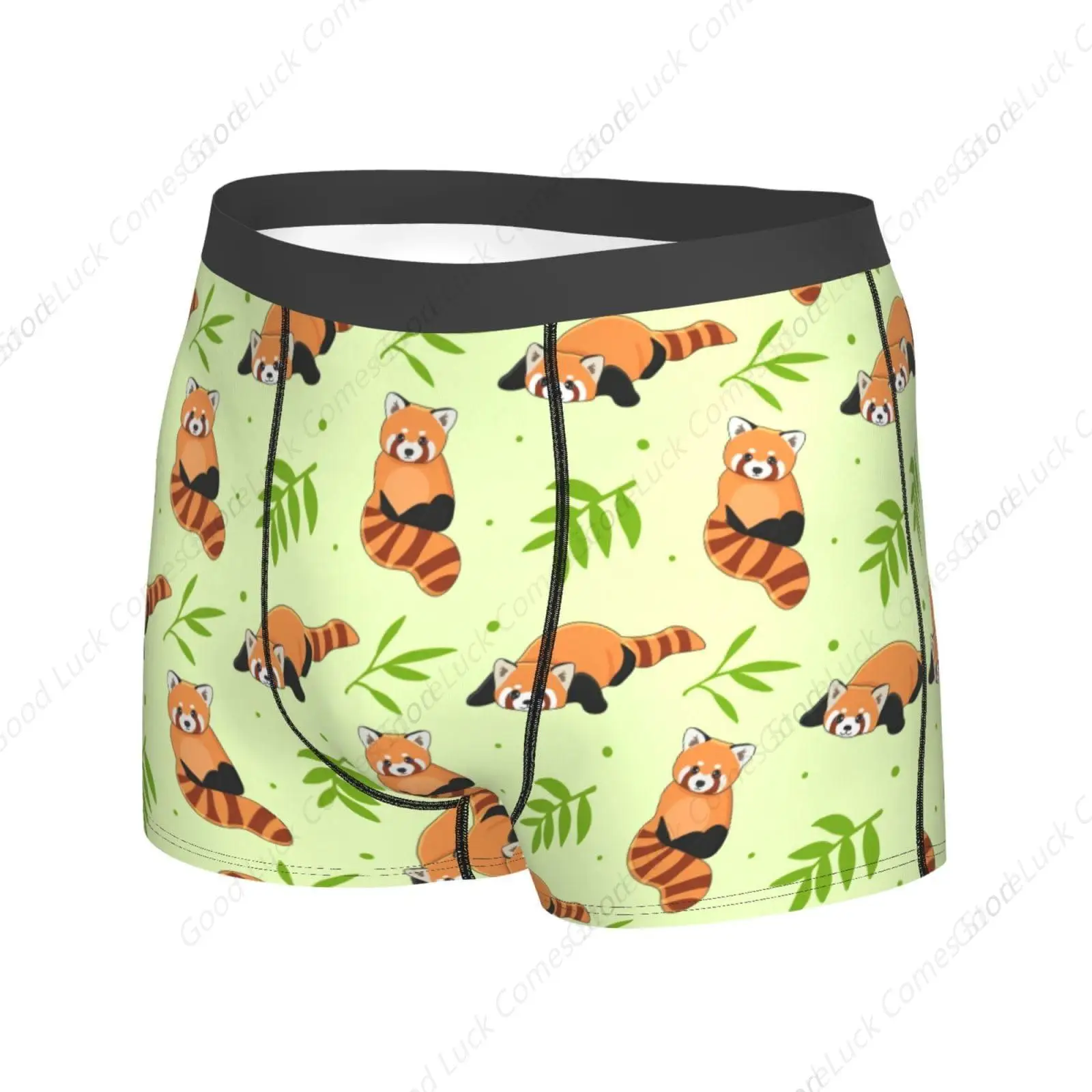 Red Panda Leave Tree Men's Underwear Boxer Briefs Soft Stretch Underpants Trunks for Gift Small