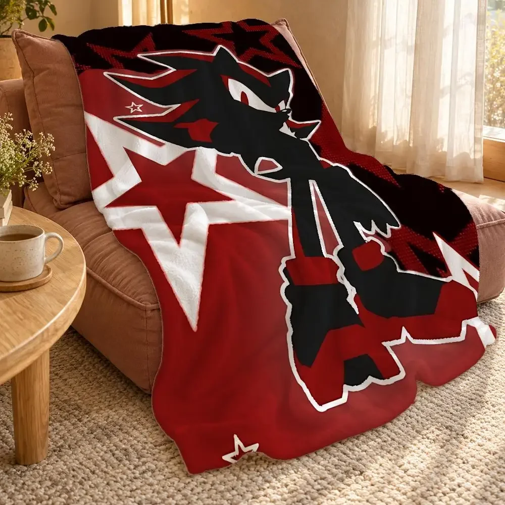 Shadow The Hedgehog Throw Double Sided Flannel Throw Blanket Soft Travel Camping Sofa Bed Home
