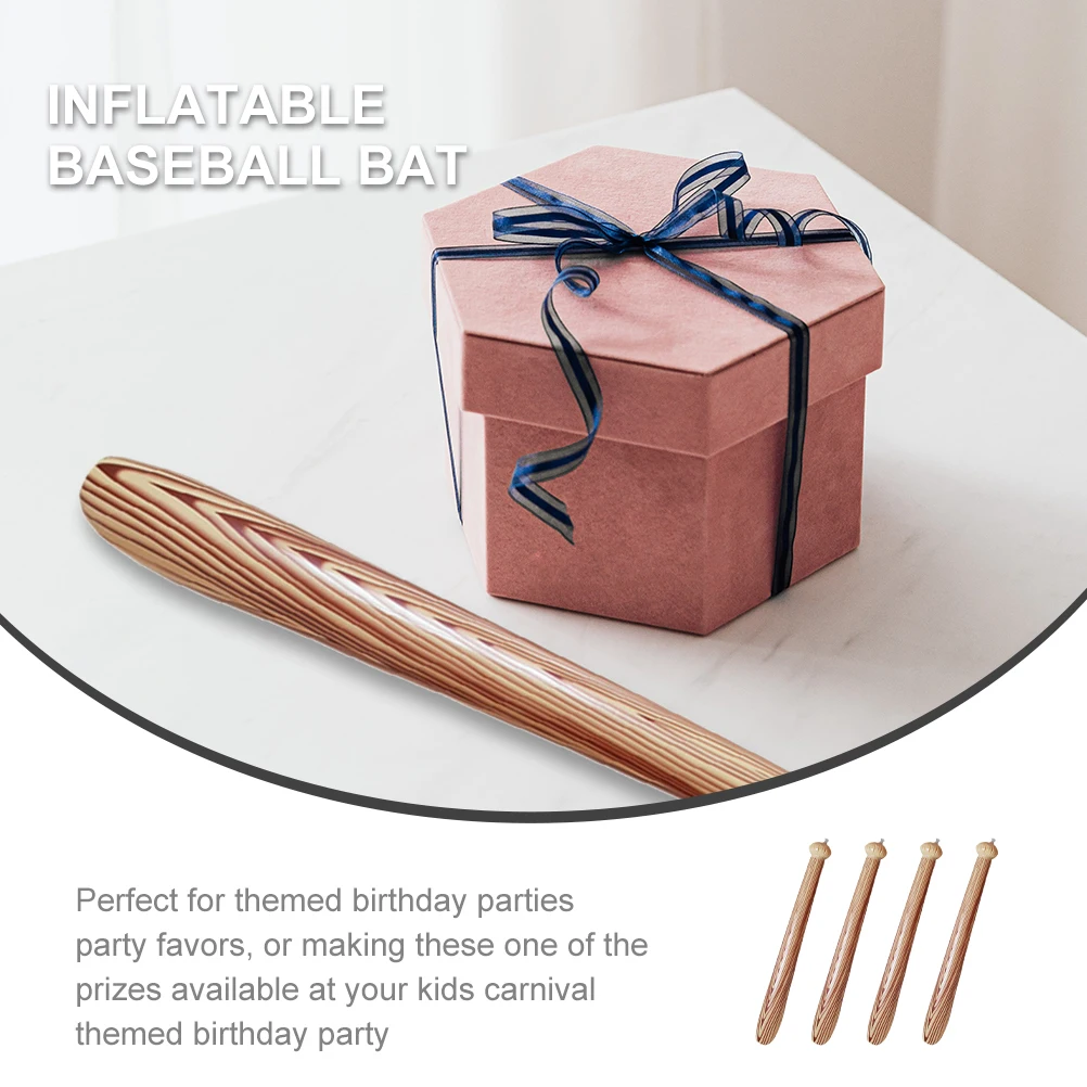 

4pcs Inflatable Baseball Bat Toy Cool Special Shape Design PVC Material Bright Colors Kids Party Supplies Favor Gifts
