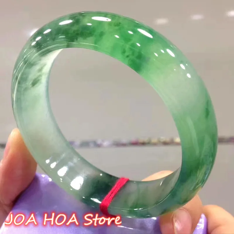 Natural Burmese Jadeite Ice Green Elegant Princess Jade Bracelet Best Gift Jewelry