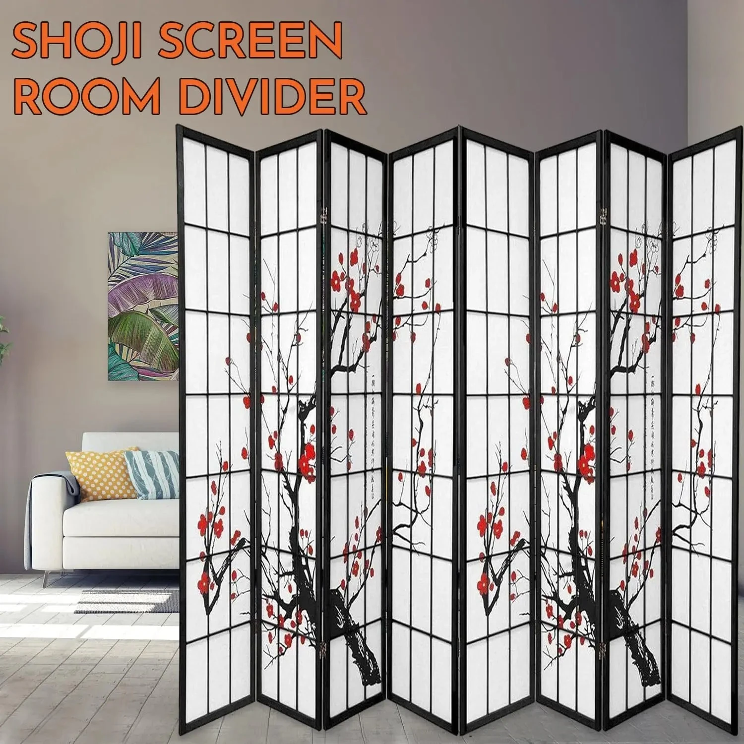 8   Por  Foldable Plum Blossom - Shoji Screen Divider review and price