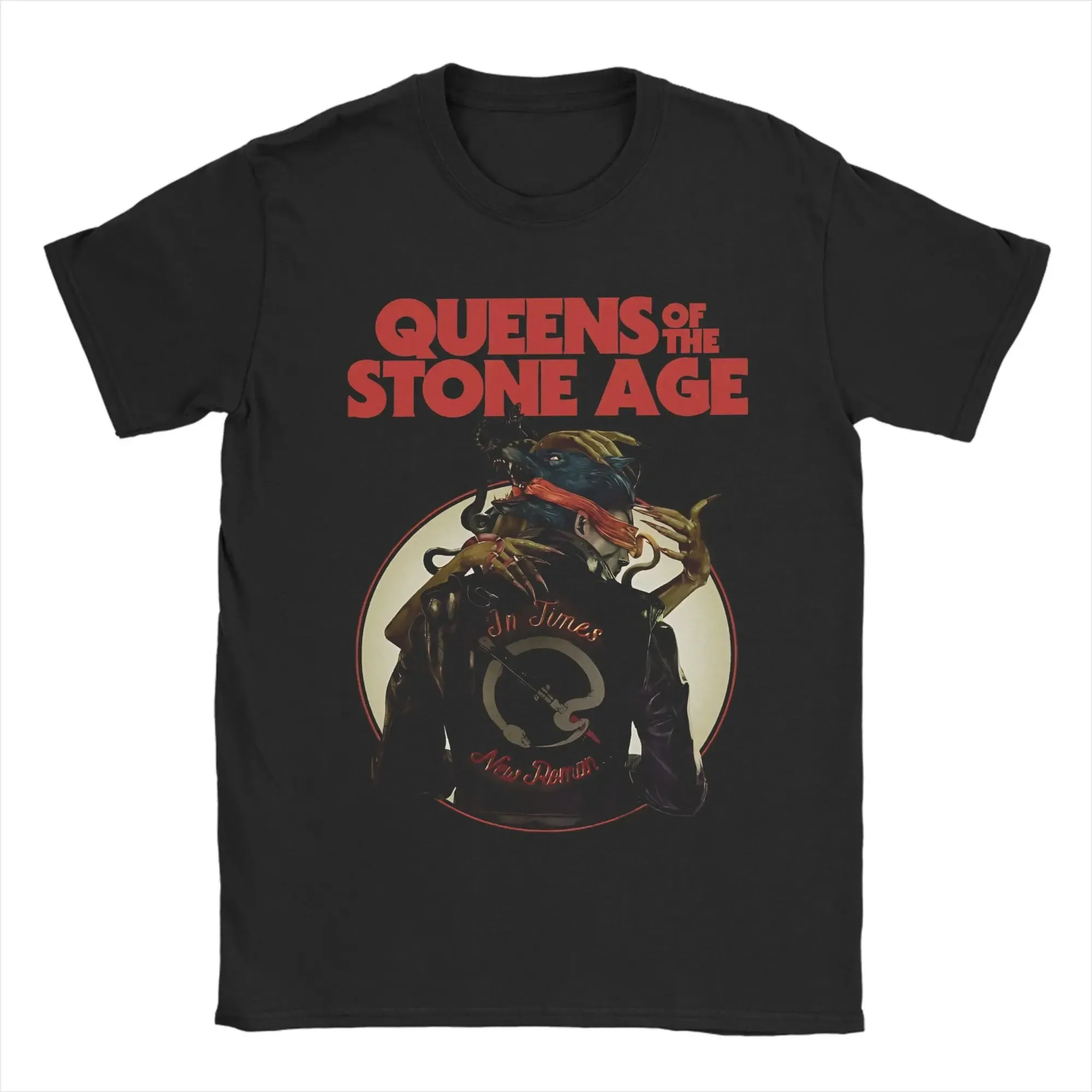 

Футболка Queens Of The Stone Age, популярные футболки, уличная одежда с короткими рукавами, пляжные топы, 100% хлопок, хлопок, бестселлер, круглый вырез