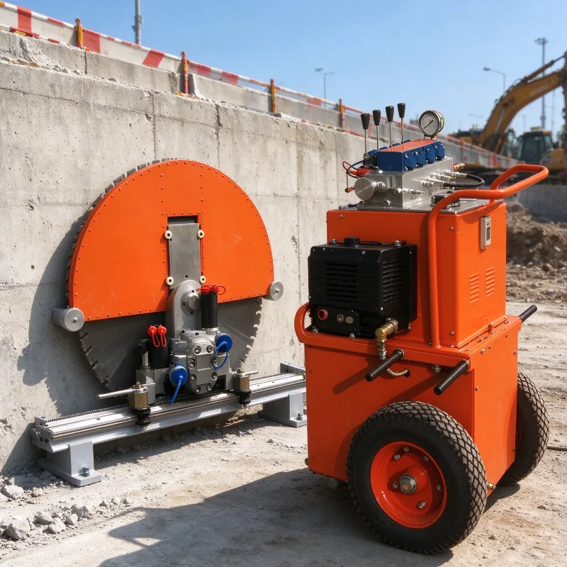 Heavy Duty Wall Saw for Thick Reinforced Concrete Walls in Industrial Construction and Repair Work