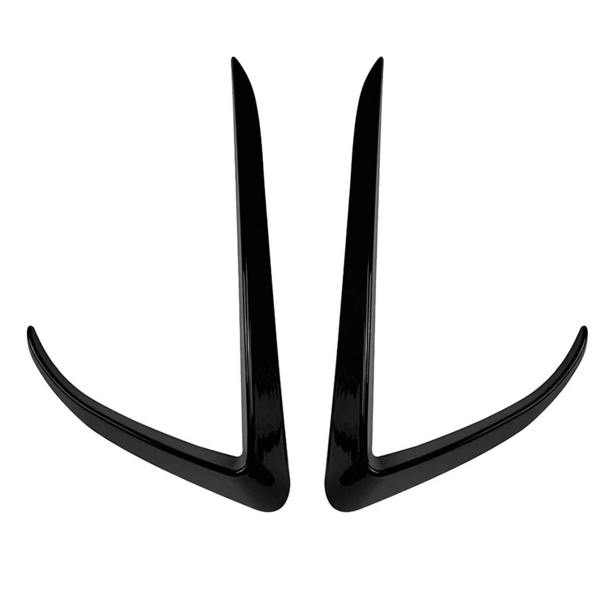 Car Front Bumper Splitter Spoiler Covers Trim Fog Lights Eyebrow Wind Knife for Model X 2015-2020 Gloss Black