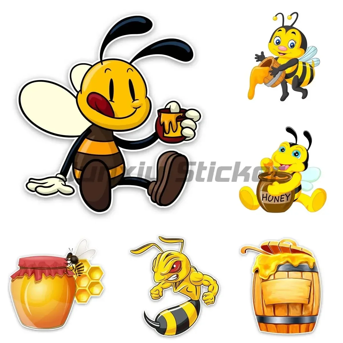 

High Quality Cartoon Bee Sticker Laptop Stickers Decals Vinyl Sticker Tiles Kitchen Stickers Window Decals Bumblebee Helmet