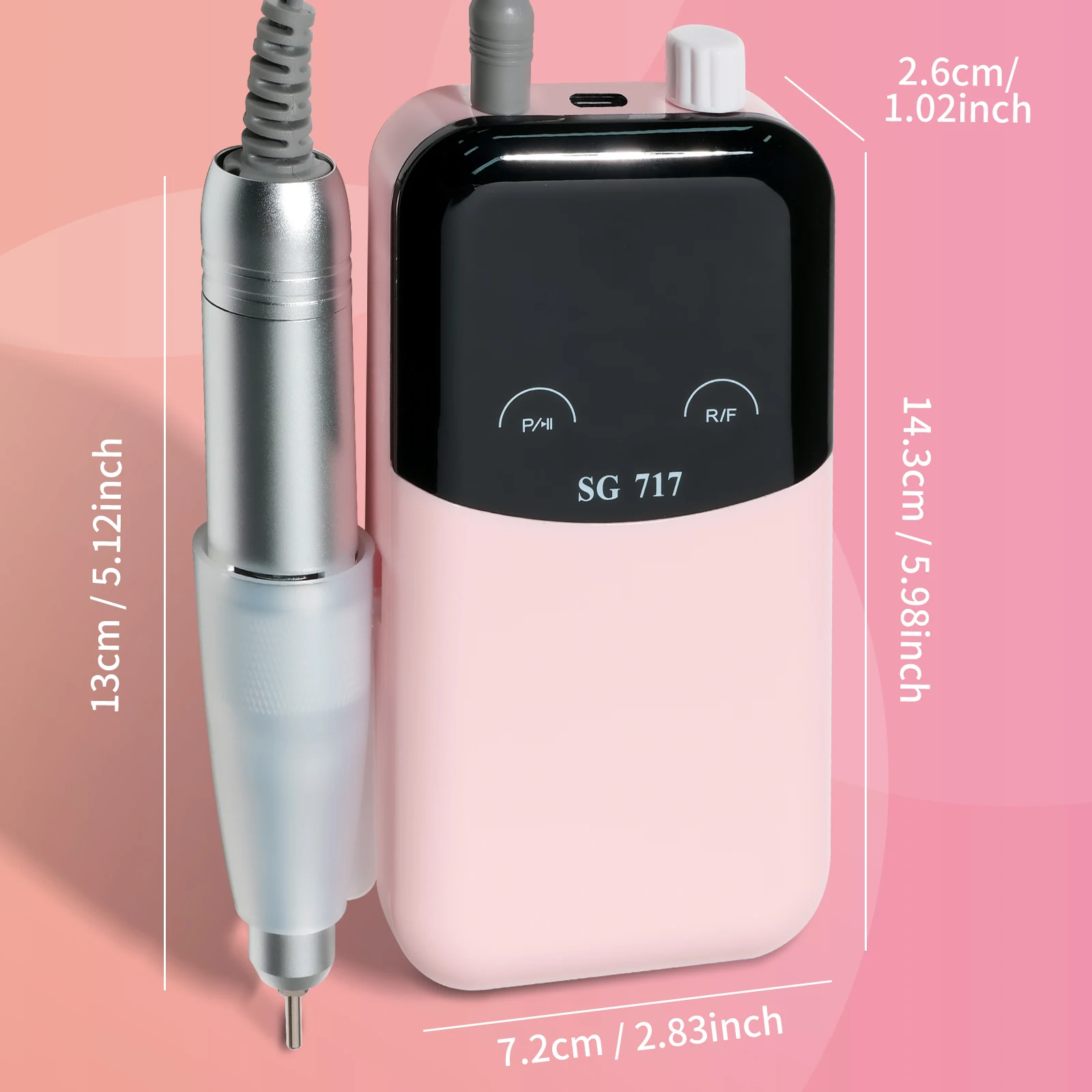 45000RPM Professional เจาะเล็บไฟฟ้าชาร์จเล็บขัดเล็บแปรงทําความสะอาดเล็บ Art Salon เครื่องมือ