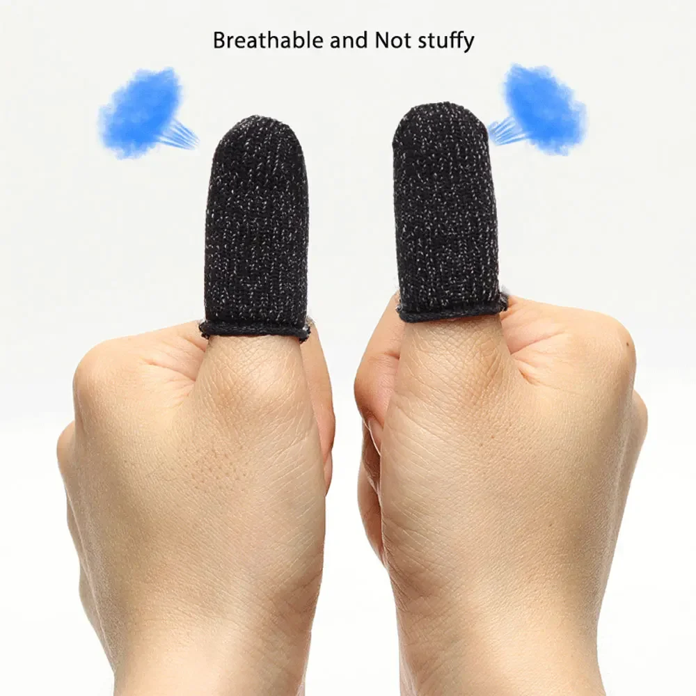 2Pairs Finger Sleeves Mobile Game Controller,Anti-Sweat Breathable Full Touch Screen Sensitive Shoot Aim Joysticks Finger Covers