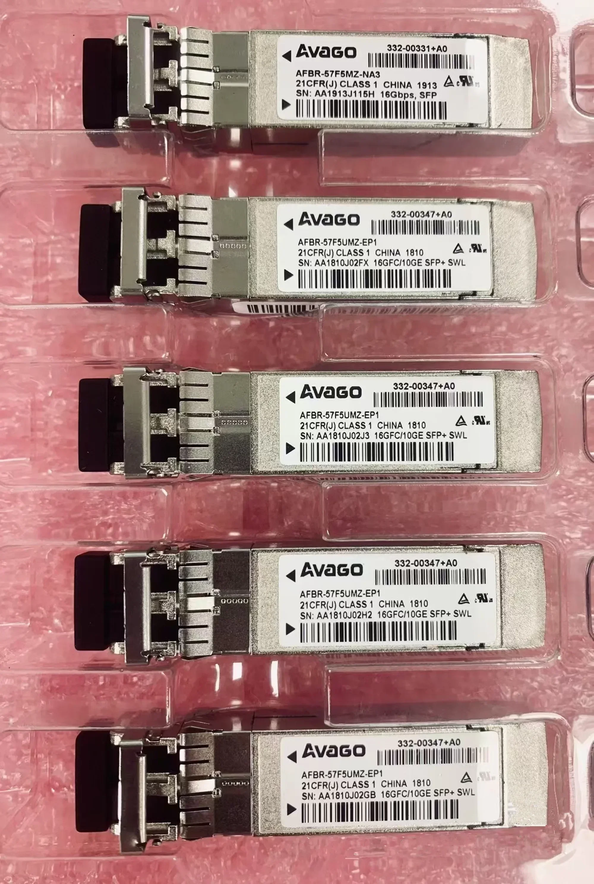 Emetteur-recepteur-avago-16g-sfp-afbr-57f5umz-ep1-332-00347-a0-16gfc-10ge-sfp-fibre-optique-swl