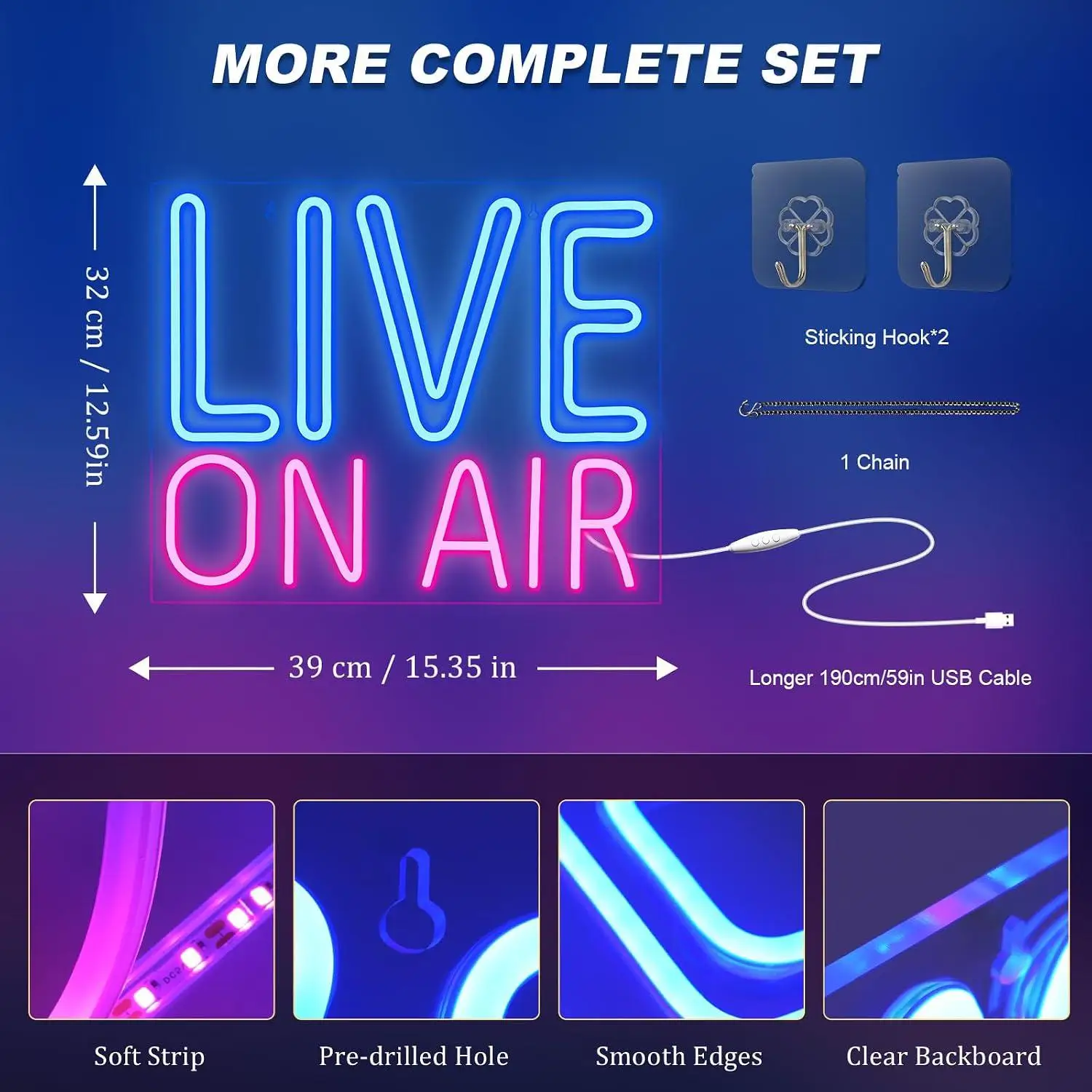 Live On Air Neon Sign USB Dimmable LED Lights For Broadcast Studio Podcast Room Live Streaming Themed Space Wall Decoration