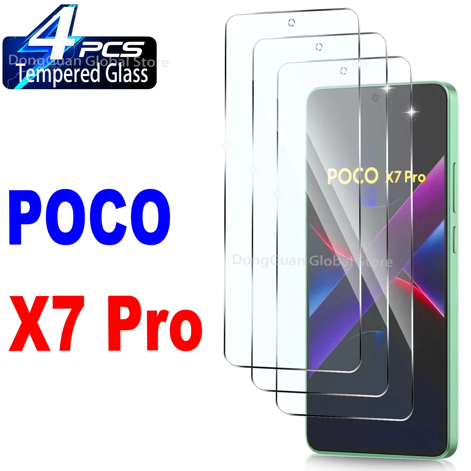 

1/4Pcs Tempered Glass For Xiaomi POCO X7 Pro Screen Protector Glass Film