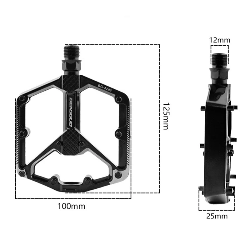 

1pair Bicycle Pedal New Model BG-4207 Bike Aluminum Alloy Pedal Anti-slip Quick Release Double DU Bearing Pedal Bike Accessories