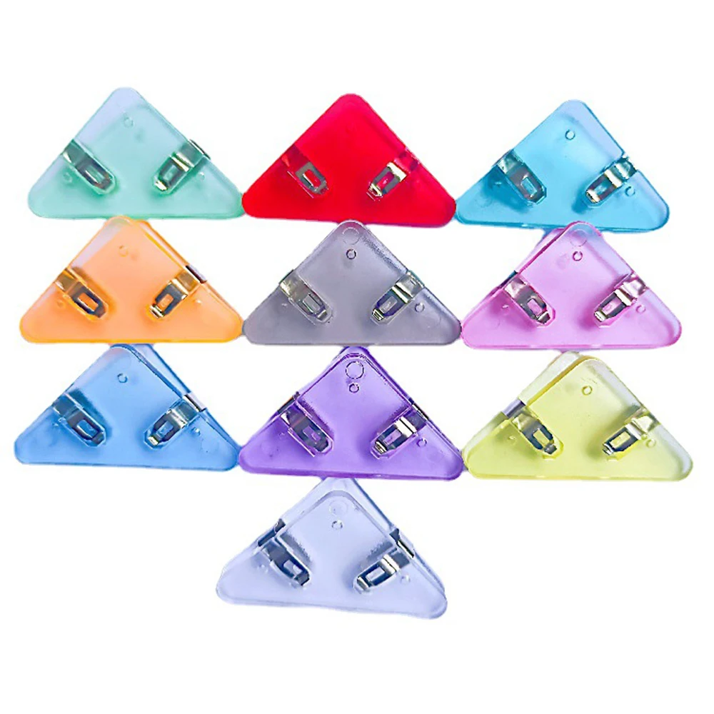 Kit 10pcs Book Clips Mini Transparent Triangle Clip for School Students