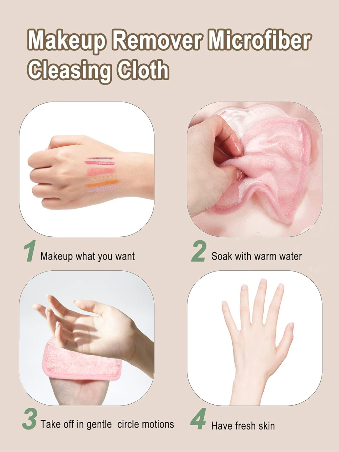 5/10/20 個マイクロファイバーフェイスクロス再利用可能なメイク落とし布メイクタオル顔ディープクリーニングパッドスキンケア美容ツール