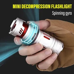 Rechargeable High Power LED Flashlight Camping Torch Equipped with Decompression Rotatable Gyro Suitable for Outdoor,Adventure