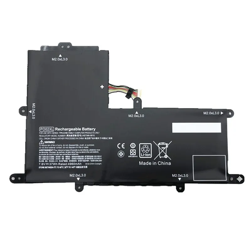 PO02XL 37Wh 7.6V 노트북 배터리 824560-005 TPN-Q166 HSTNN-IB7G 용 Stream11-R015WN 11-R014WM HSTNN-DB7G 시리즈 노트북