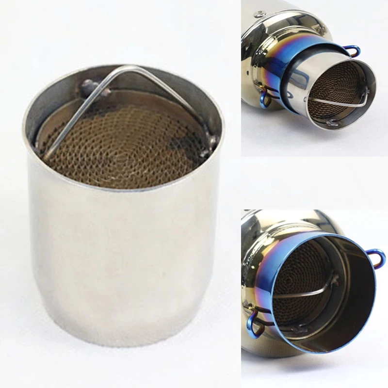 Alconstar- 51mm/60mm Inlet Motorcycle Exhaust Muffler Catalyst DB Killer Moveable DB Killer Silencer Noise Sound Eliminator Race