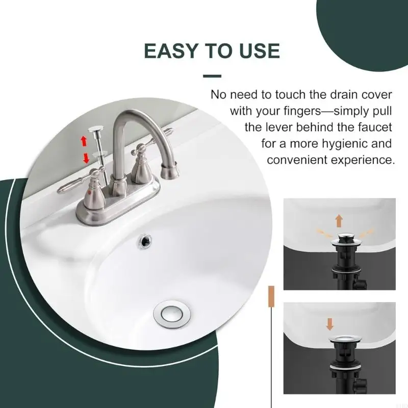 Lift & Pull Drain Stoppers Multiple Layer Scratch Proof Construction Universal Sink Waste System for Bathroom