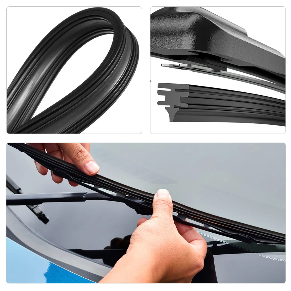 

4pcs Car Windshield Rubber Strip Replacement Refill Windshield Wiper Blades Refills Wiper Rubber Insert Durable Weather