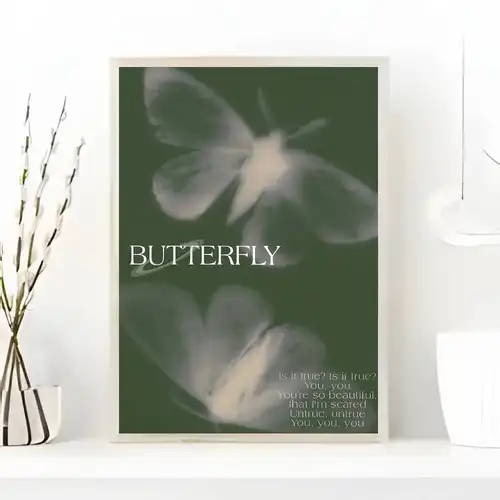 Black White Dark Butterfly Moth Poster art painting sticker with prints Home bedroom living room decoration gift - Image 12